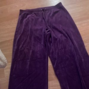 y2k purple velour track pants
